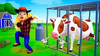 Angry Cow in Gorilla Farm Diorama | Who Stole Milk | Gorilla Milk Farm | Angry Cow Save Farm Diorama