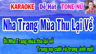 Karaoke  Nha Trang Mùa Thu Lại Về  Tone Nữ  Nhạc Sống  gia huy karaoke