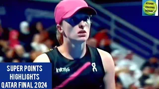 IGA SWIATEK/ELENA RYBAKINA/SUPER POINTS HIGHLIGHTS/QATAR FINAL