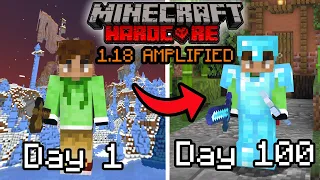 I Survived 100 Days Hardcore Minecraft in a 1.18 AMPLIFIED WORLD...This is what Happened...