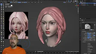 Stylized girl head in less than 45 min  (and Artstation feedbacks)