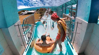 [4K] UpHill Slide at DoluSu Waterpark in Kemer , Turkey