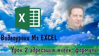 Видеоурок Ms Excel 2 урок адресация ячеек, формулы