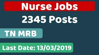TN MRB Recruitment 2019 | Staff Nurse