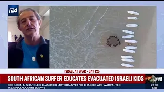 World champion surfer Shaun Tomson teaches evacuated Israeli kids to surf