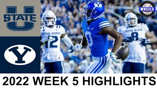 #19 BYU vs Utah State Highlights | College Football Week 5 | 2022 College Football Highlights