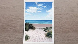 Beach Gouache Tutorial