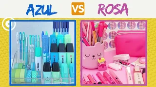 MATERIAL ESCOLAR Azul vs Rosa 2024 - O que você prefere  - #papelaria #materialescolar