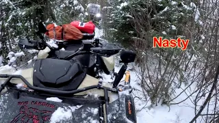 Getting to the good stuff Nasty ATV Trails Winter Ride Can Am Outlander 700 group