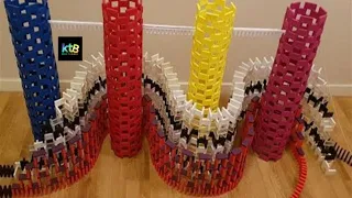 45 minutes of domino toppling with NO MUSIC - Domino ASMR