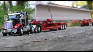 DCP/FirstGear 1:64 Kenworth T800 Fontaine Magnitude Lowboy + 6-Axle Elk River Hydrasteer beam hauler