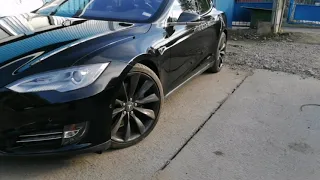 Кузовной ремонт Tesla model S. Ремонт передней части автомобиля Tesla.