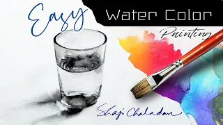 Glass Watercolor Painting | Still life | Monochrome painting for beginners