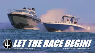 LET THE RACE BEGIN! YACHT VS BOAT! CRUSHING THE INLET ONCE MORE! HAULOVER INLET | YACHTSPOTTER