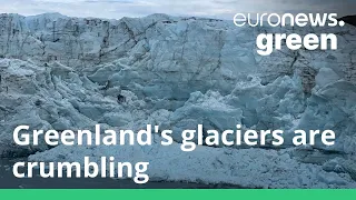 Watch as a huge chunk of Greenland's Russell Glacier breaks off