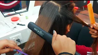 घर बैठे सीखे बालों को स्ट्रेट करना straightening machine se/ ikonic hair straightening