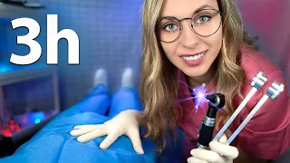 ASMR 3h Nurse Medical Exam [POV] for SLEEP, Soft Spoken, Ear exam, Chiropractor, Cranial Nerve