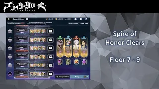 [Black Clover Mobile] Spire of Honor Season 2 Floor 7 to 9 Clears