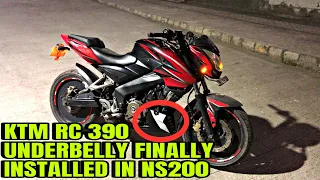 KTM RC 390 KA UNDERBELLY PAN NS 200 ME KIYA INSTALL                  #ns200 #motovlog #underbelly