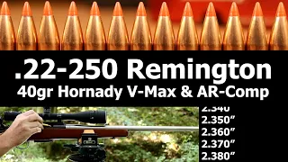 .22-250 Rem. - 40gr V-Max seating depth tests with AR-Comp