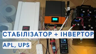 Hybrid inverter (UPS) PowMR + voltage stabilizer Elex Ampere 12-1/40. APL and UPS modes