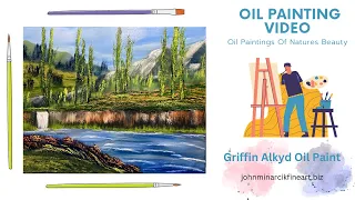 Oil Painting Video, Real Time Landscape Painting Video