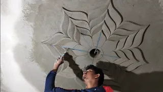 How to make a Ceiling flower- ceiling design. Sand & cement