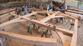 Timber Framed Barn Part 11 Cross Frames And Oak Pegs