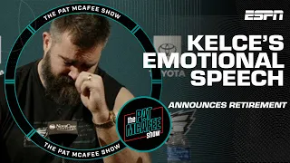 Jason Kelce gets emotional during his passionate retirement announcement | The Pat McAfee Show