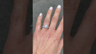 2-carat round aquamarine engagement ring