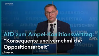 Statement von AfD-Chef Tino Chrupalla zum neuen Ampel-Koalitionsvertrag