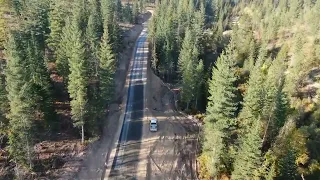 Construction of a Mountain rd. in North Idaho