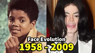 The evolution of Michael Jackson's face (1958 - 2009) from 0 to 50 years old