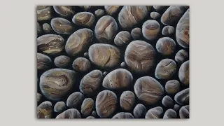 Acrylic Painting Beach Rocks on Canvas Tutorial / Easy Painting Technique