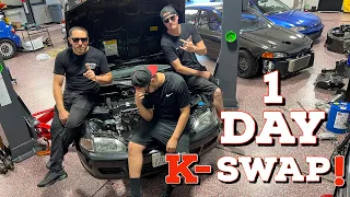 Fastest K-Swap EVER! 🏋🏽‍♂️ 300hp Civic on the way! 💪🏽