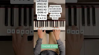 Those Eyes - New West (Easy Piano Tutorial With Letter Notes) #Shorts