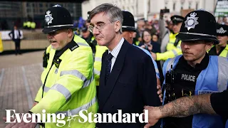 Tory Conference: Jacob Rees-Mogg booed by protesters