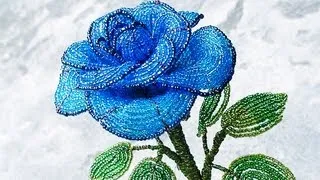 PART 1 tutorial: blue rose out of beads