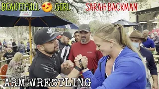 Sarah Backman Arm Wrestling | Beautiful 😍 Girl Arm Wrestling | MG Arm Wrestling |