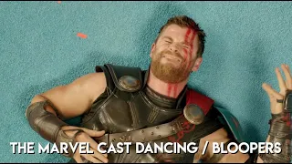 the marvel cast dancing / bloopers