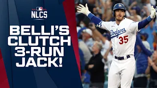 BELLI BELTS IT!!! Dodgers tie it up on Cody Bellinger's 3-run CLUTCH homer in 8th inning!!!