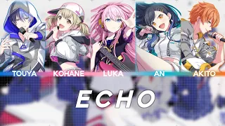 ECHO | Vivid BAD SQUAD × Megurine Luka【KAN/ROM/ENG】Lyrics Color Code | Project SEKAI