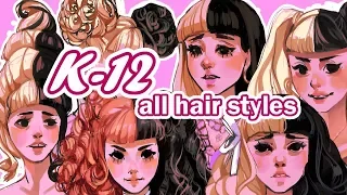 I tried to draw every hairstyle in Melanie Martinez's K-12