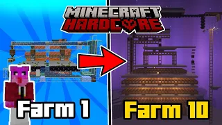 I built 10 Automatic Farms in Hardcore Minecraft...