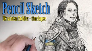 Ukrainian Soldier pencil sketch - timelapse