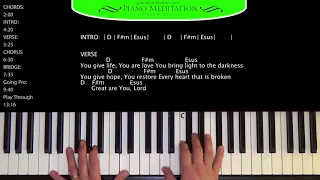 Great Are You Lord - How to Play on the Piano [A]