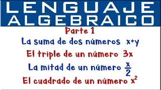 Lenguaje algebraico | Parte 1