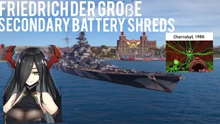 World of Warships Legends Friedrich der Große Secondary Battery Shreds