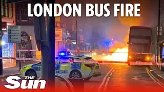 Wimbledon electric bus fire: Double decker bus bursts into flames