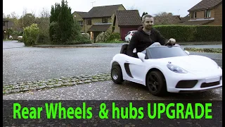 How to upgrade the rear wheels on a Porsche Super Sport 24v Ride on car